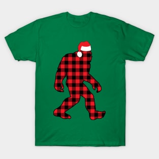 Christmas Bigfoot - Plaid T-Shirt